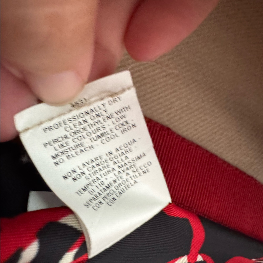 Moschino Tan Trench Coat with Red Accents - Picture 8 of 11